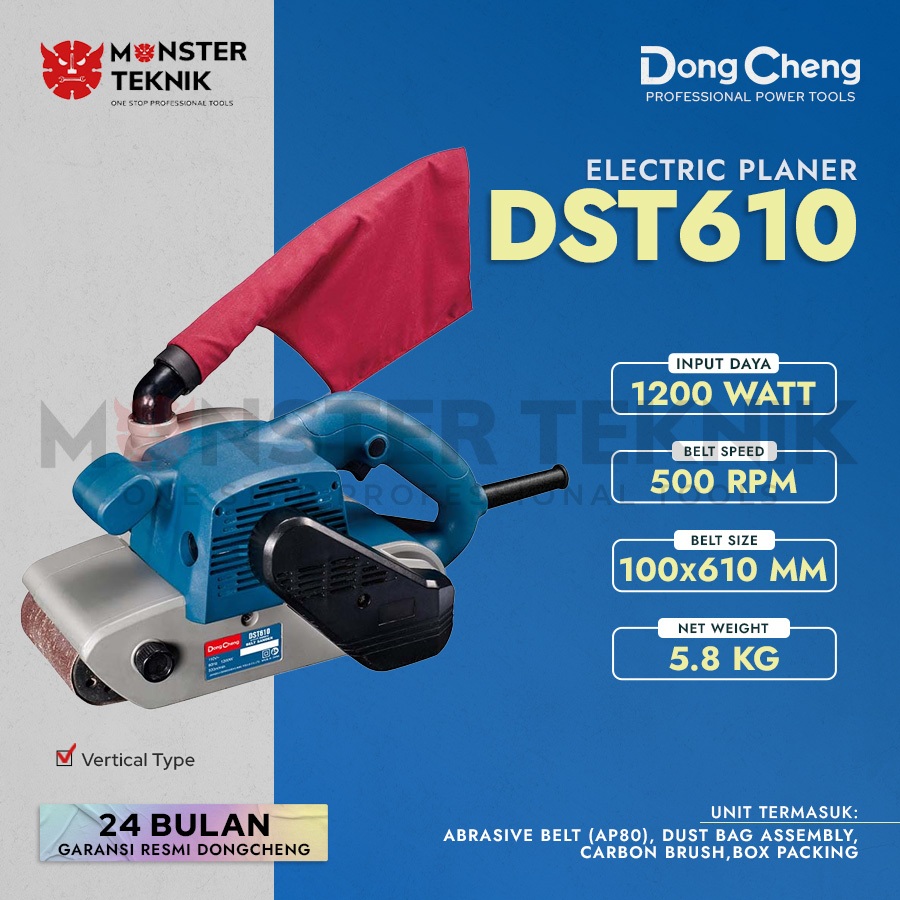 Mesin Amplas 4" Dongcheng DST 610 Belt Sander 100mm 1200Watt DST610