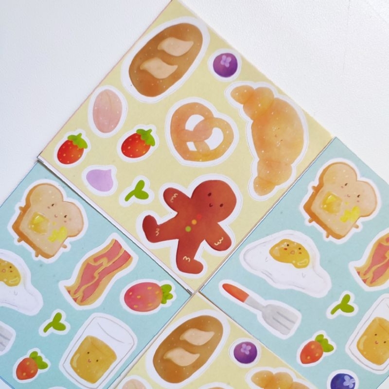 Stiker Makanan Lucu Cute | Food Sticker | Stiker Motif Kartun Aesthetic | Stiker Dekorasi
