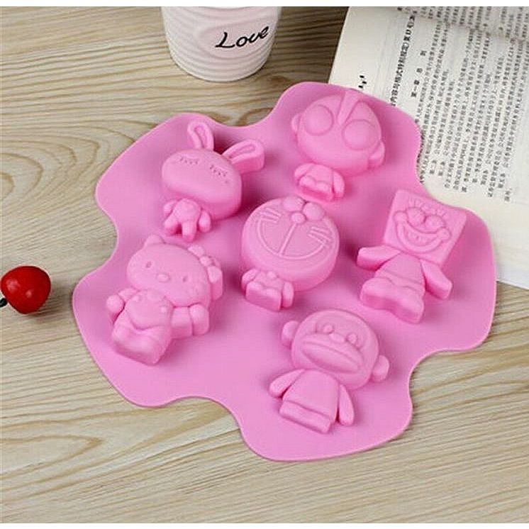 Cetakan Silikon coklat puding fondant agar-agar karakter kartun Hello Kitty Doraemon SpongeBob Ultra