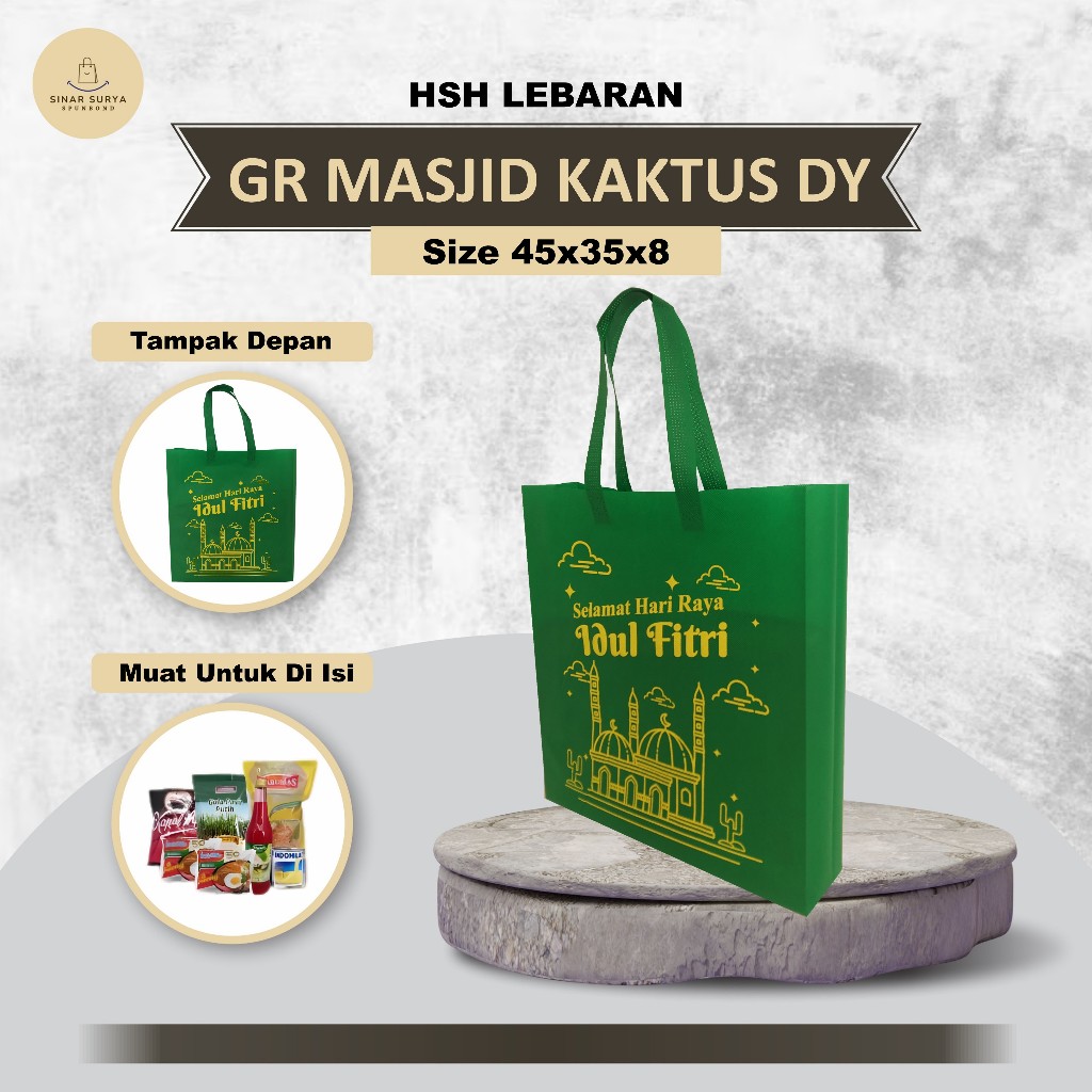

Tas Spunbond Lebaran Idul Fitri Goodie Bag Idul Fitri Lebaran Tas Hari Raya Idul Fitri Lebaran Masjid Kaktus 45x35x8
