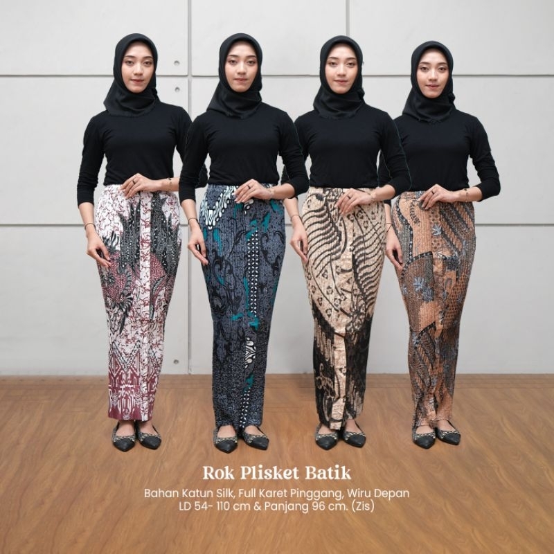 Rok Plisket Wiru Batik Katun Silk Halus  - Wahyu Kembar