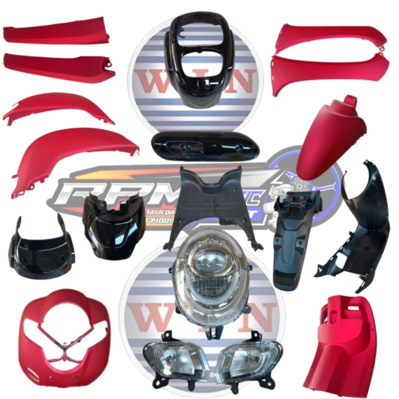 cover body scoopy 2017 2018 2019 merah doff bok set scoopy merah doff body fullset scoopy merah doff