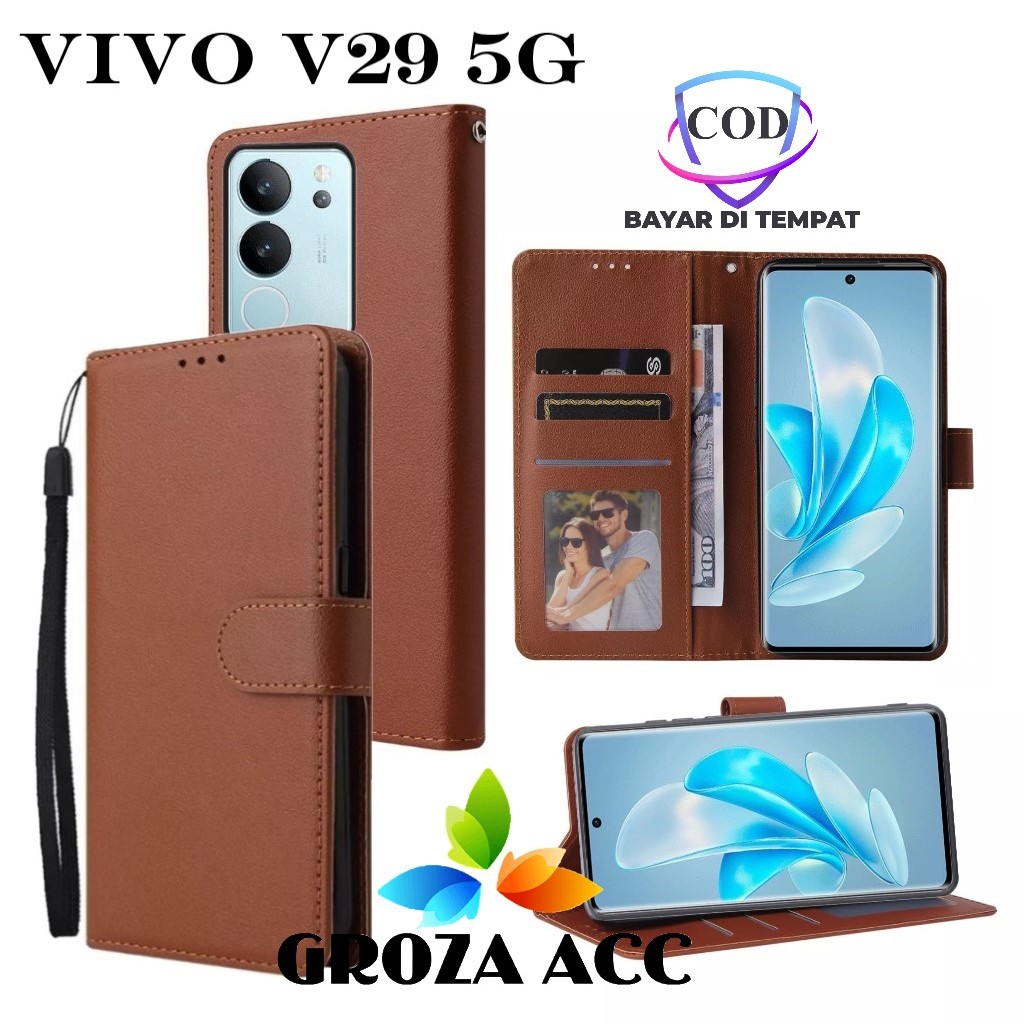 Flip Case VIVO V29 5G Case Wallet Kulit Casing Dompet Case Wallet Leather Flip Case VIVO V29 5G Casi