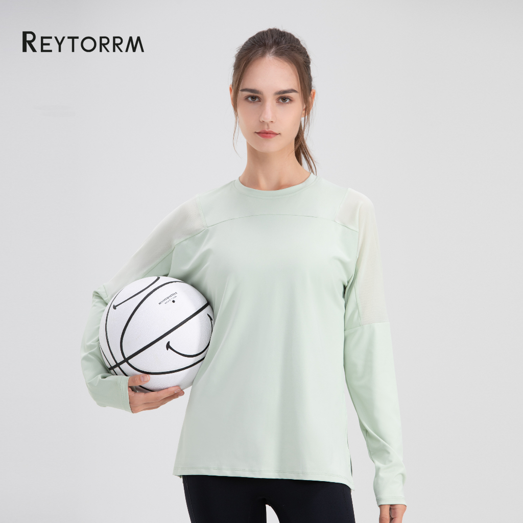 Reytorrm Baju Atau Atasan Olahraga Wanita Lengan Panjang Hijab Sport Kaos Long Sleeve T-Shirt Yoga oversize（CX030） Image 6