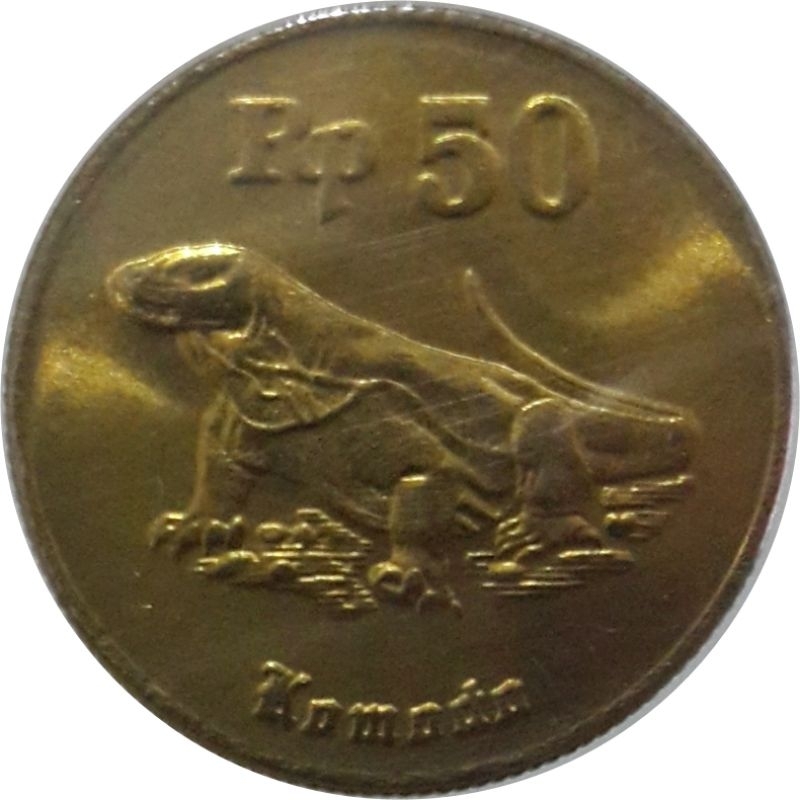 Koin 50 Rupiah KOMODO tahun 1991 sampai 1998 ORIGINAL LUSTRE