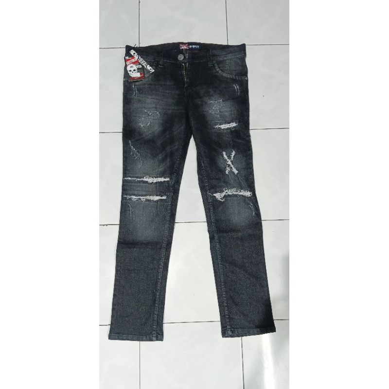 celana jeans sobek pria , long pants man jeans blackwashing