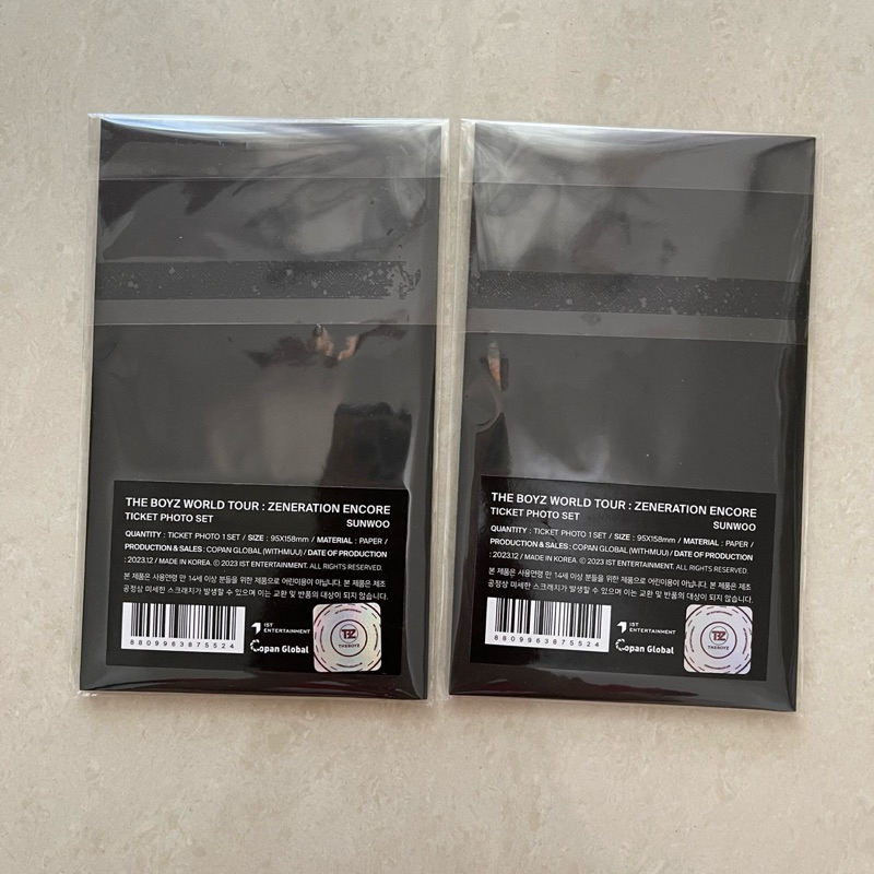 (ready stock) the boyz md zeneration encore ticket photo SUNWOO tbz photocard official merchandise m