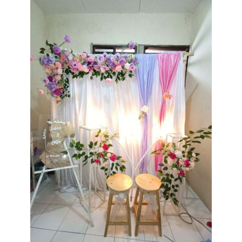 paket dekorasi bunga lamaran backdrop bisa request