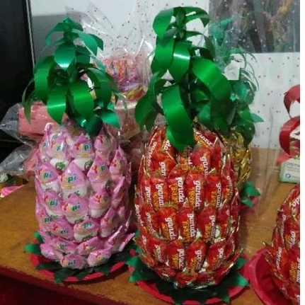 permen bonbon nenas ukuran 7 tingkat cocok untuk sembahyang imlek, natal,  lebaran,  kreasi anak,  h