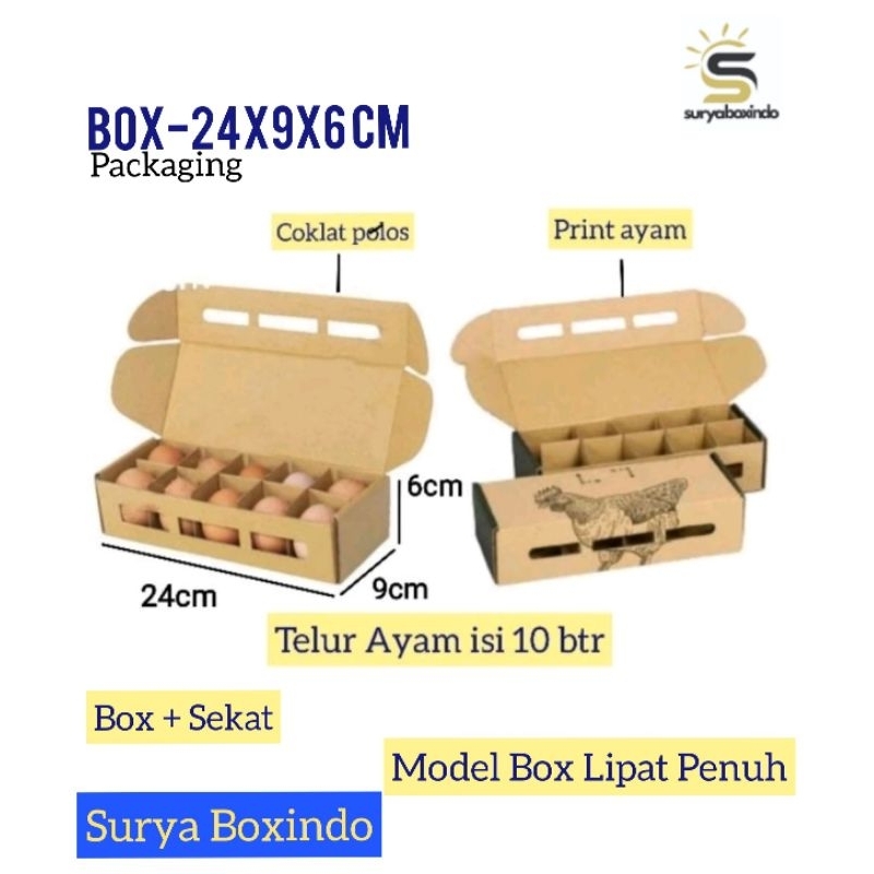 

Box Telur 24x9x6 cm(isi 10 btr + Sekat Box)/Kardus/Telur/Traytelur/Boxendog/Endog