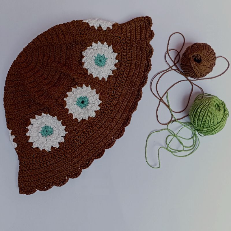 topi rajut dewasa (bucket hat)