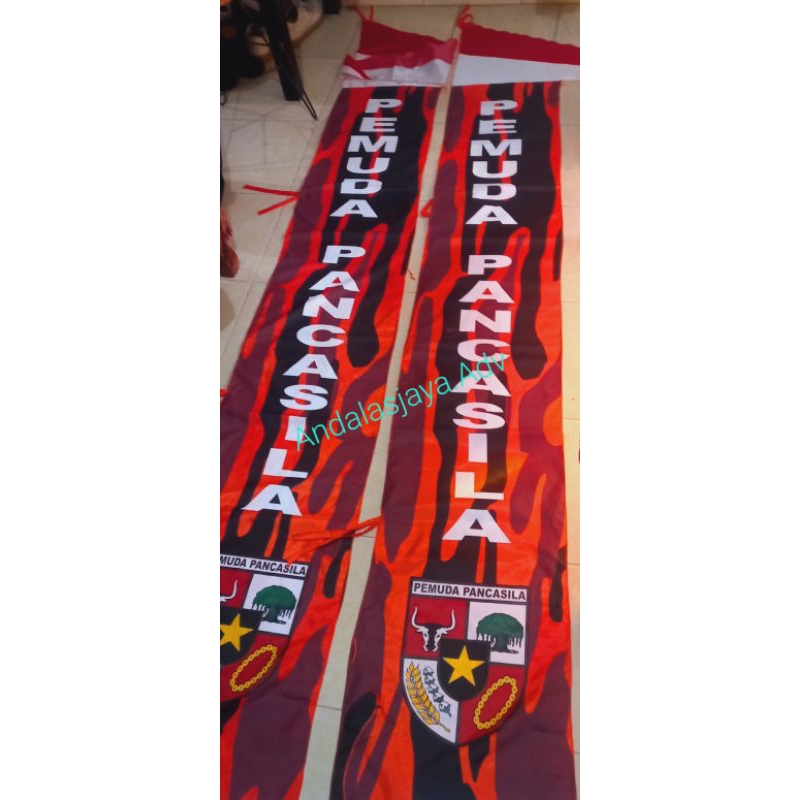 Umbul2 PEMUDA PANCASILA Ukurqn Standar 3mtr X50cm bisa ditambah nama wilayah RANTINNG, PAC. dll