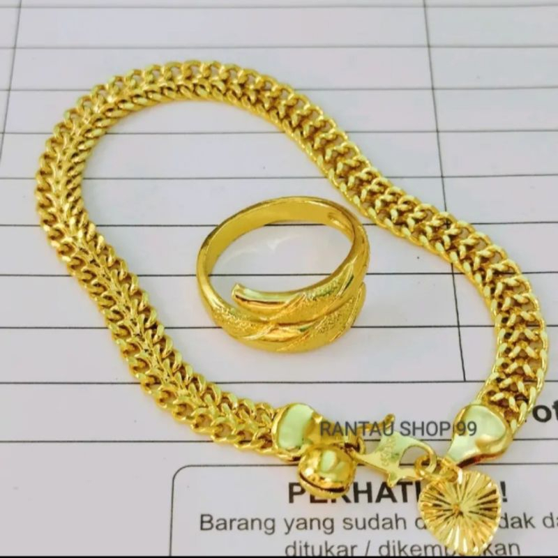 Original Gelang Tangan Titanium Gold Motif Kelabang Free Cincin Ular Anti Karat.