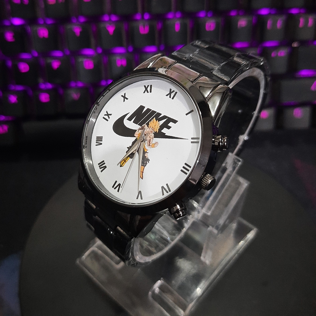 Jam Tangan Pria Analog Tali Rantai Nike X Goku