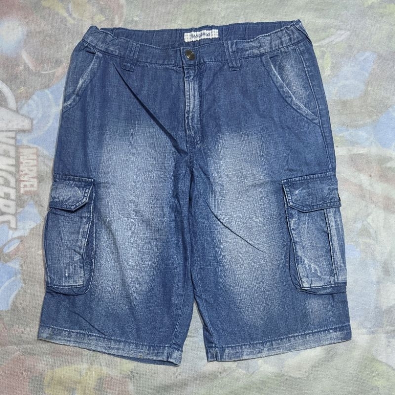 Celana Pendek Shortpants Cargo Denim BangBang Big Pocket Blue Washed Original Second Preloved #CJ138