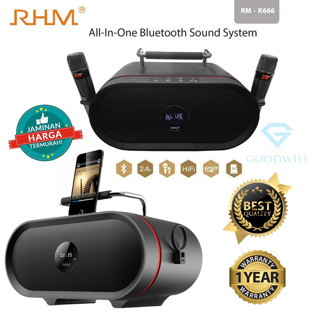RHM RM-K666 All-in-one Rechargeable Karaoke System / Speaker Karaoke Portabel