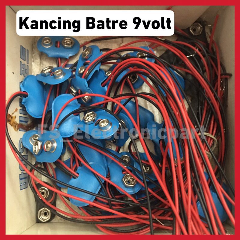 Soket batre kotak 9volt / kancing batre