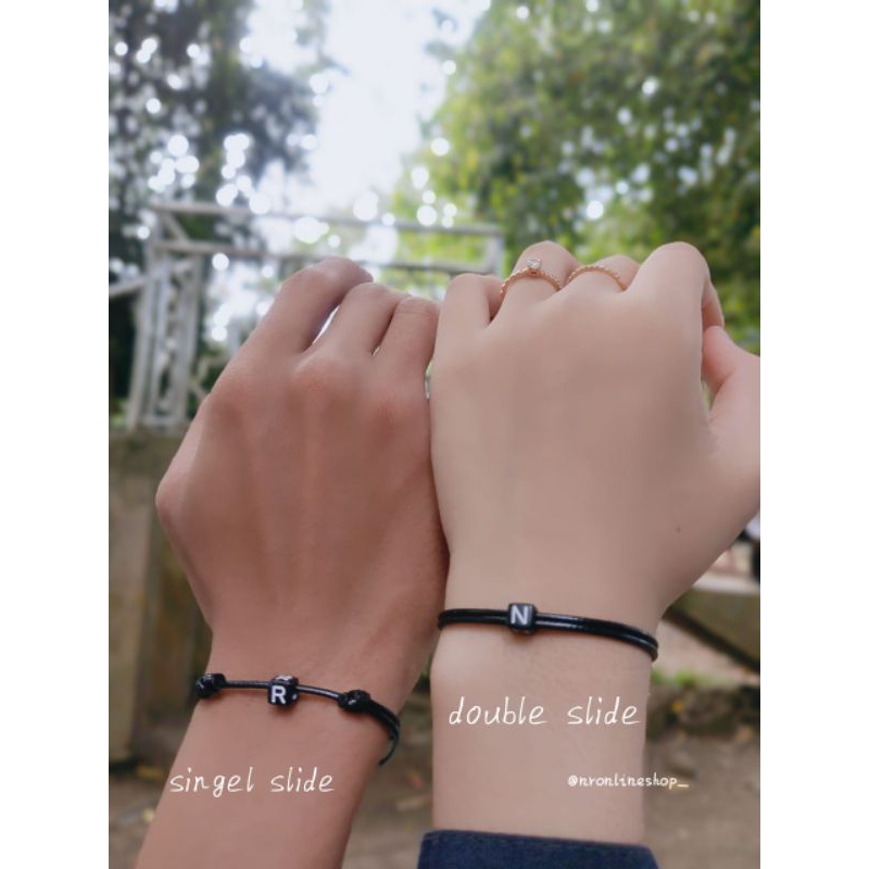 (READY STOK) BUY 10 FREE 1 COD  A-Z GELANG INISIAL HURUF NAMA WATERPROOF/ GELANG COUPLE PASANGAN / G