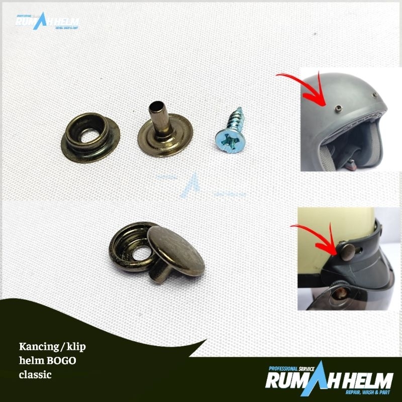 Kancing Helm BOGO / Kancing Pet Kaca BOGO Retro Classic