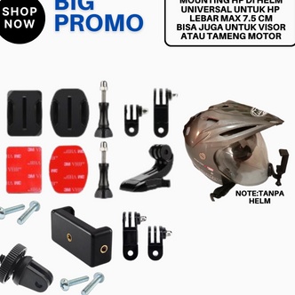 Mounting Hp Helm Bike Murah Holder HP Half Face Mounting Jhook Vlogger Action Camera