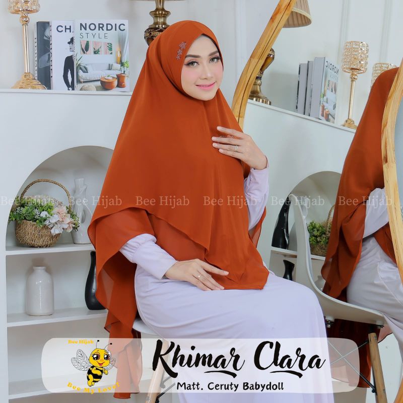 khimar ceruty khimar ceruty baby doll Khimar ceruty 2 layer premium Swarovski khimar clara