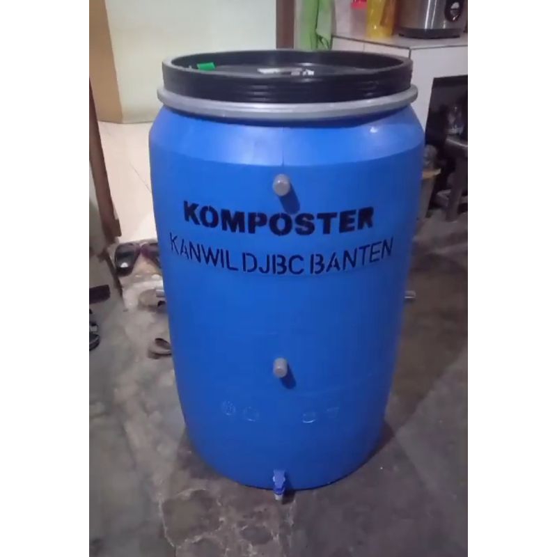 tong komposter 200 liter/drum plastik