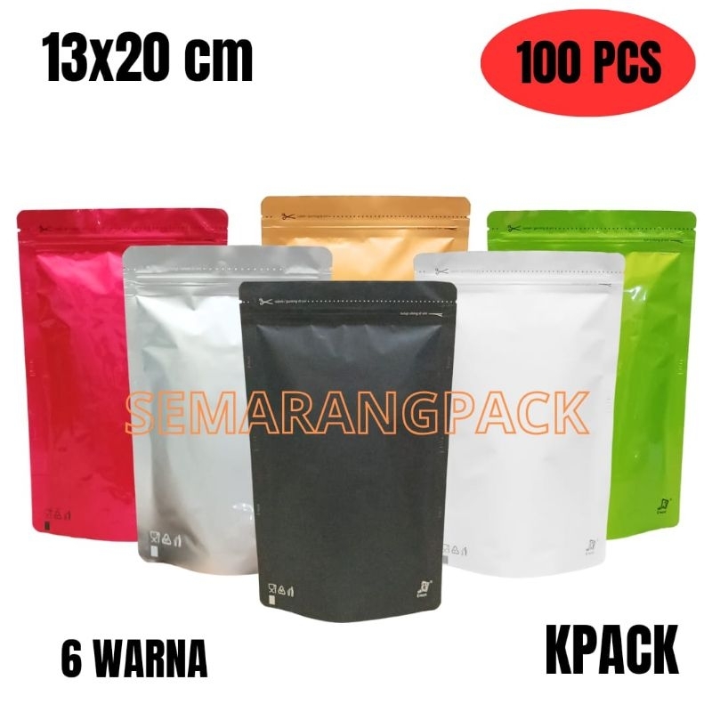 ISI 100 PCS STANDING POUCH WARNA 13X20 CM/STAND POUCH /PLASTIK KLIP KEMASAN KPACK
