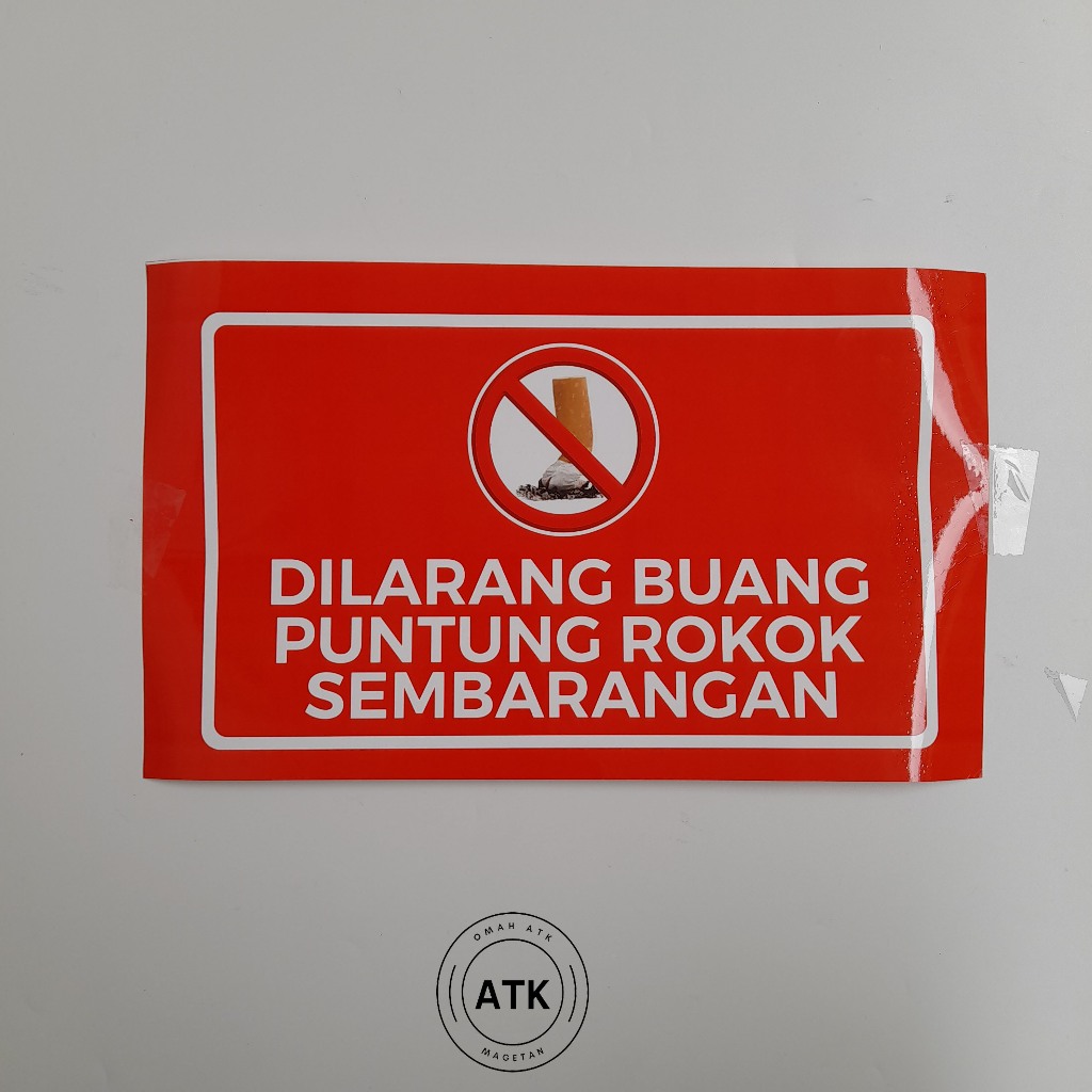 

Stiker Dilarang Membuang Putung Rokok Sembarangan - Rokok