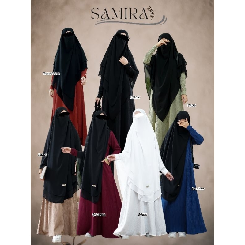 Samira dress only crinkle salur bahan lady crush by Damaira Hijab