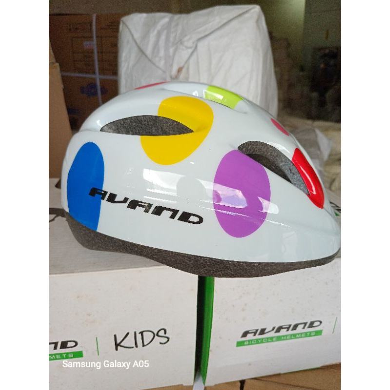 Helm Sepeda Anak AVAND Motif Polkadot dan Bunga