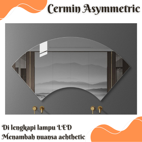 Cermin asymmetric cermin dinding asymmetric lampu led lapis pvc / cermin dinding / cermin asymmetric
