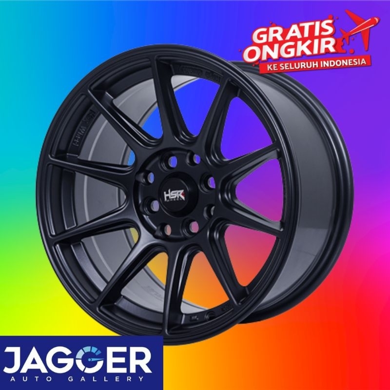 Velg mobil hsr shinjuku ring 15 lebar 7-8 warna hitam