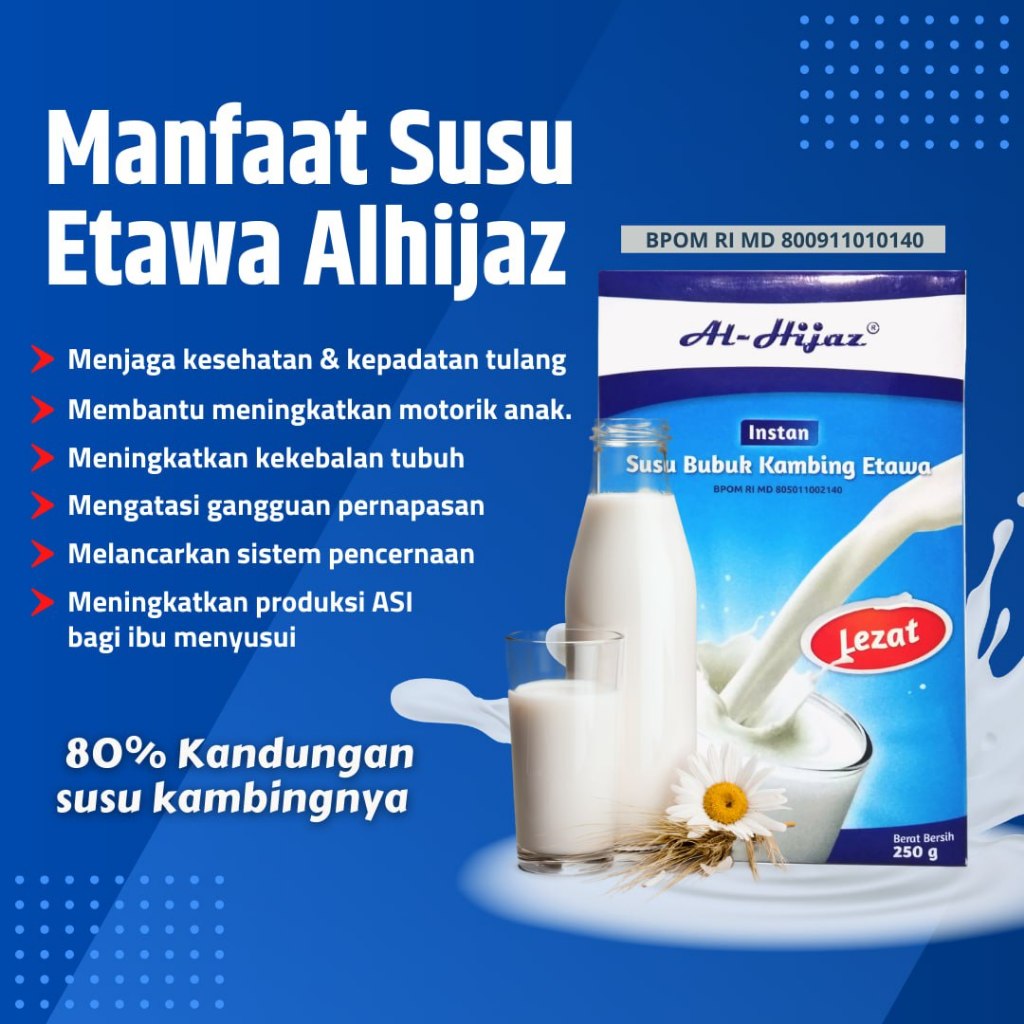 

Susu Kambing Etawa ALHijaz 250 gram - Susu Etawa Bubuk Serbuk Al Hijaz