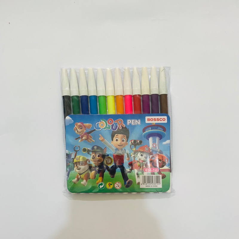 

Spidol 12 Warna Bossco Color Pen Besar