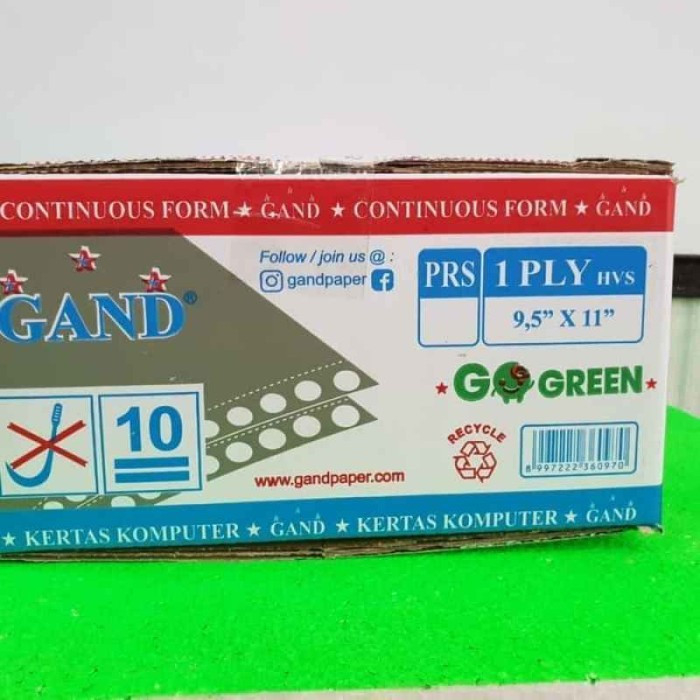 

Continous Form 9.5 x 11 1 Ply K1 bagi 2 WARNA GAND