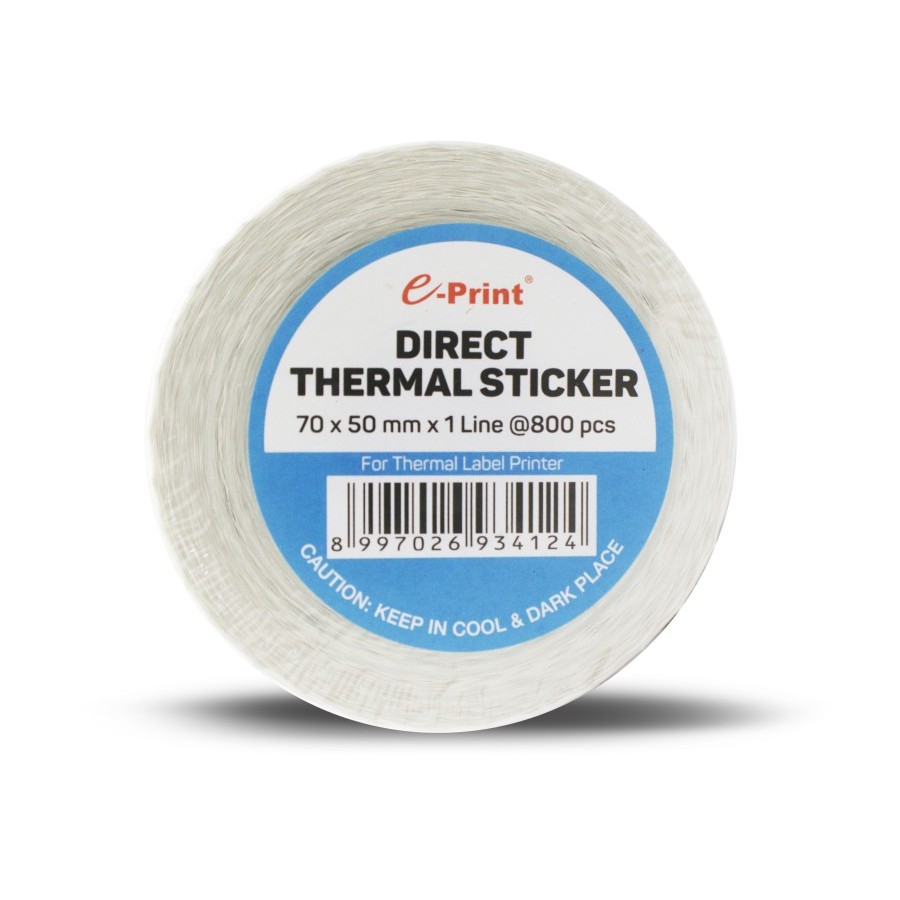 

Direct Thermal Sticker Label Barcode 70 x 50 mm Merk E-Print (Isi 800)
