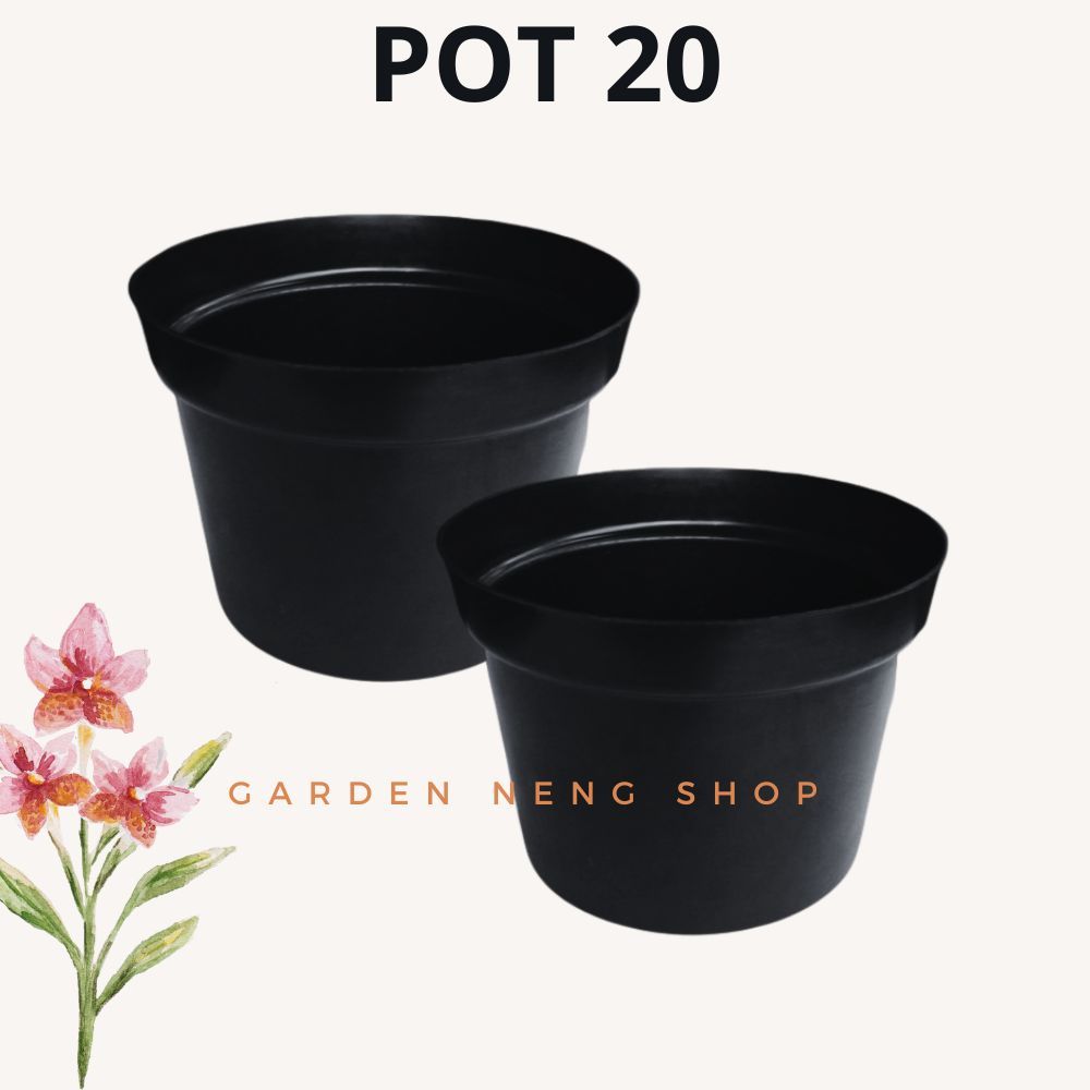 Pot Bunga Murah/Pot Tanaman / Pot plastik hitam uk 20cm / POT RUPLAS 20 POT BASIC 20 GROSIR POT BUNGA HITAM