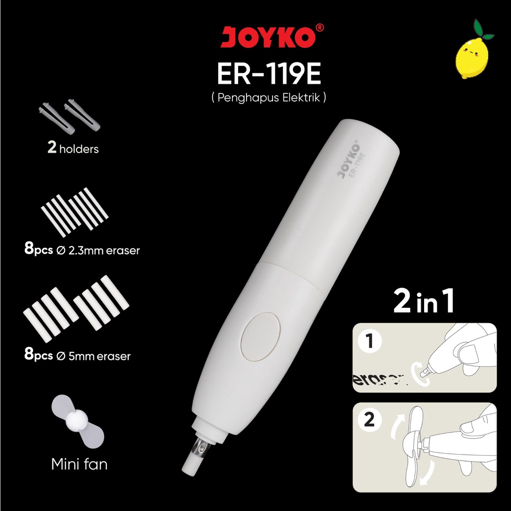 

Penghapus Elektrik / Electric Eraser Joyko ER-119E 2 in 1