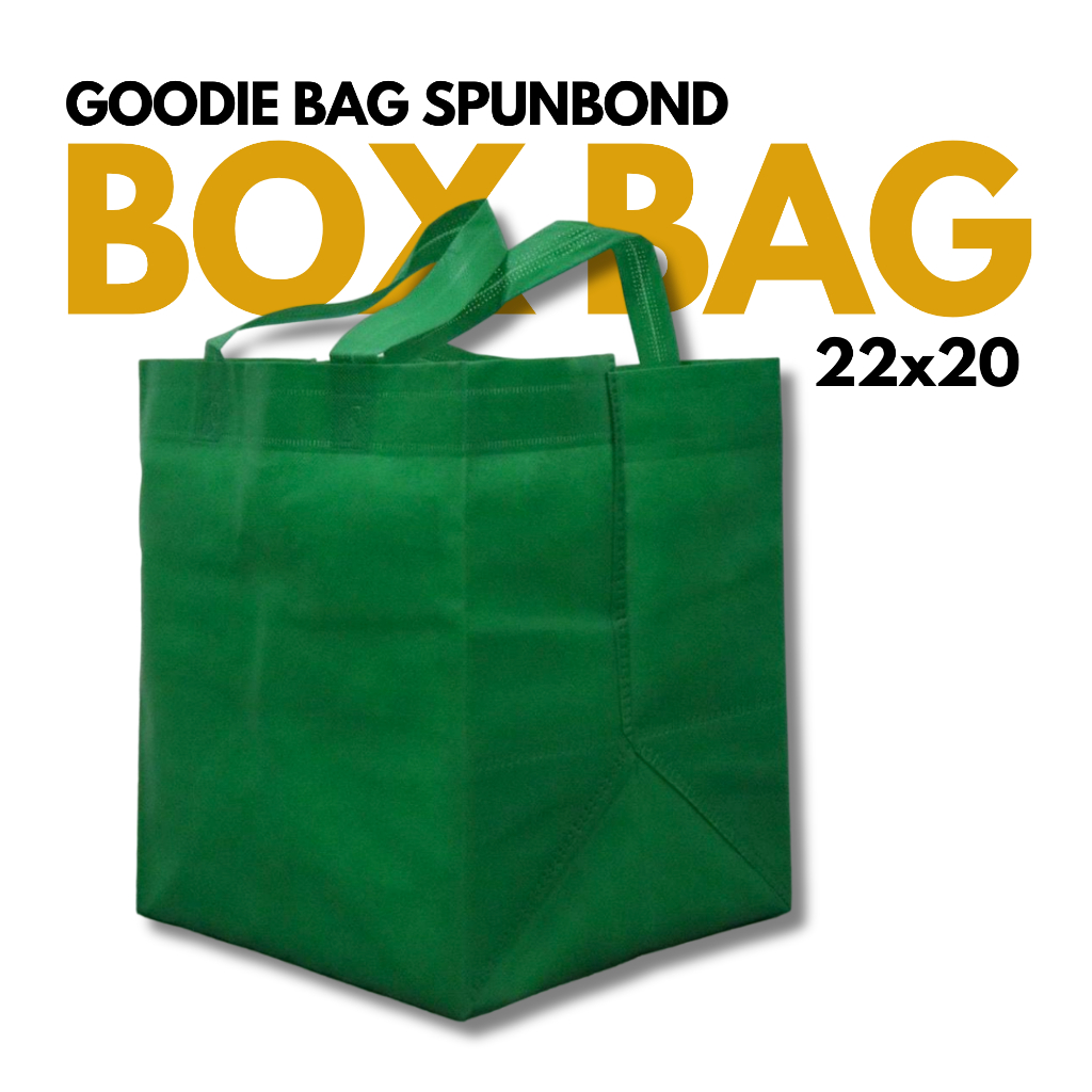 

(LUSINAN 12 PCS) Goodie bag spunbond tas handle box nasi 22x20 CM