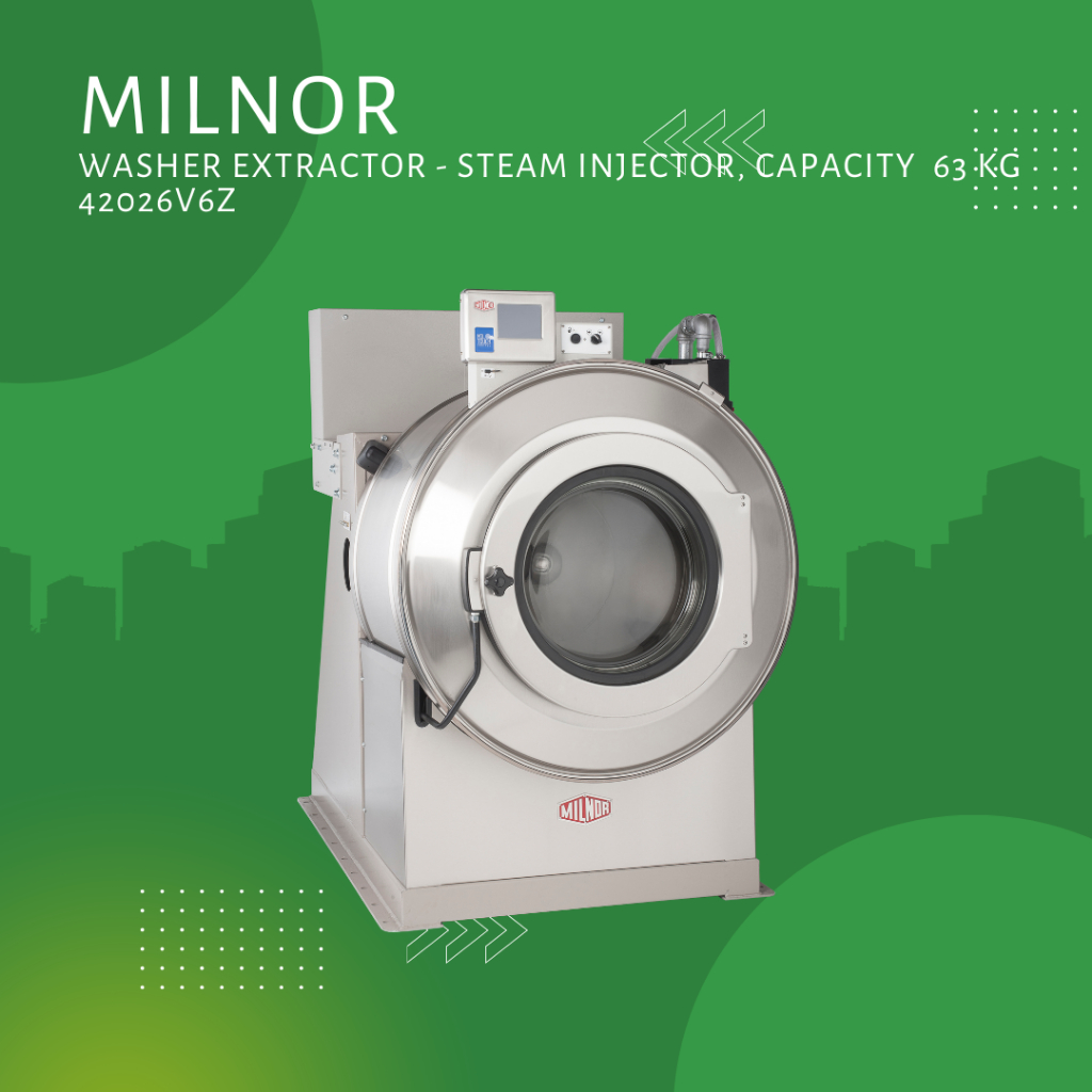 Milnor Washer Extractor - Steam Injector, Capacity  63 Kg Commercial laundry