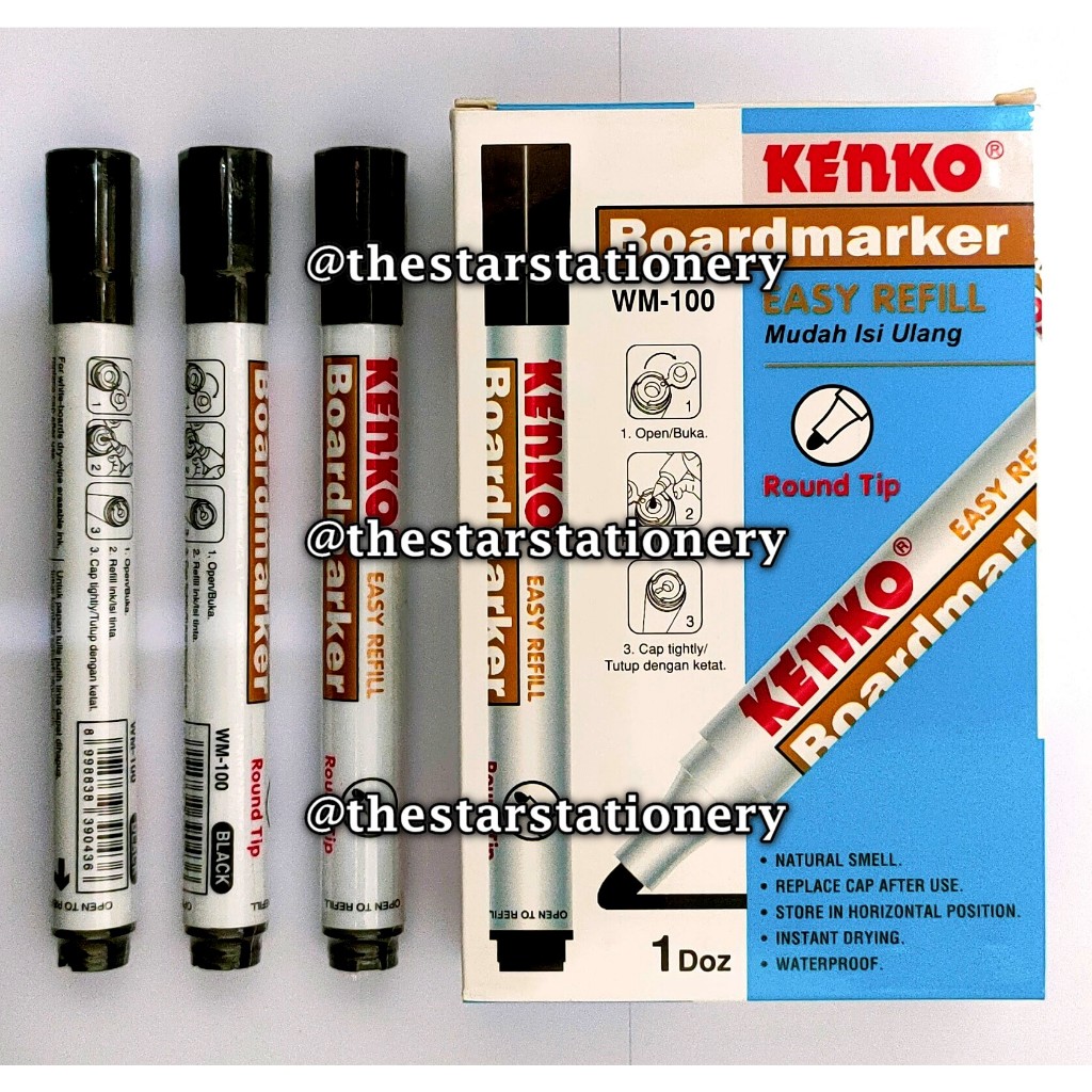 

(1 Biji) GROSIR Whiteboard Marker Kenko WM-100 Hitam / Spidol Papan Tulis Dapat Dihapus Kenko WM100