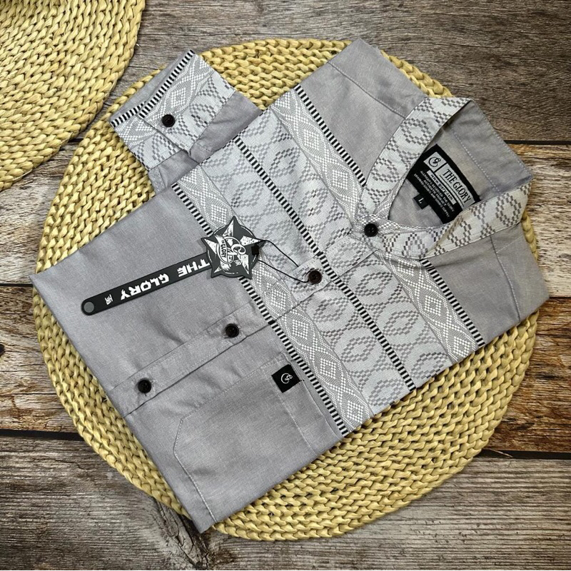 (𝐓𝐄𝐑𝐁𝐀𝐑𝐔) Motif 3 Baju Kemko Koko Baju Koko Kemeja Sanghai Lengan Panjang Pria Dewasa Kombinasi Salu