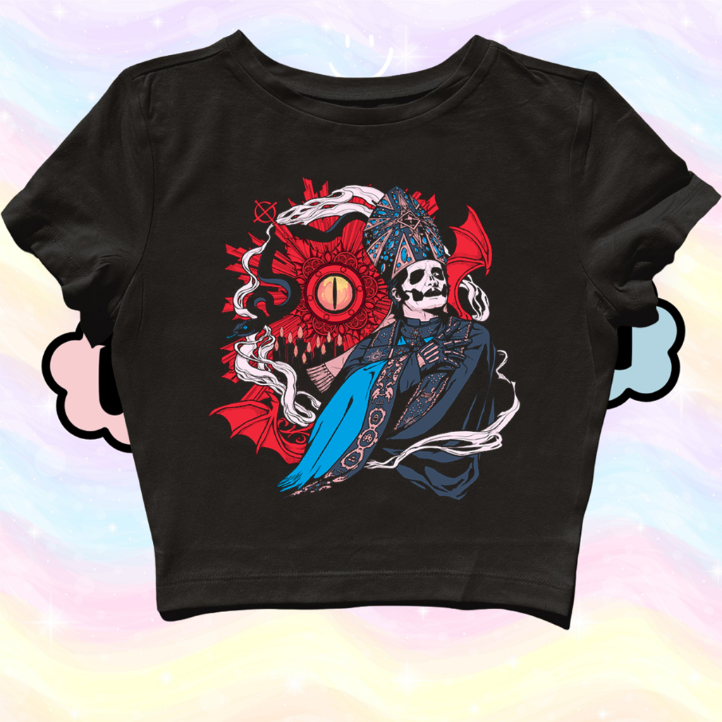 STARPERSON | CROP TOP GHOST BAND THE EYE OF MONSTER | GRUNGE | Y2K | METAL | VINTAGE | ANIME | BAND 