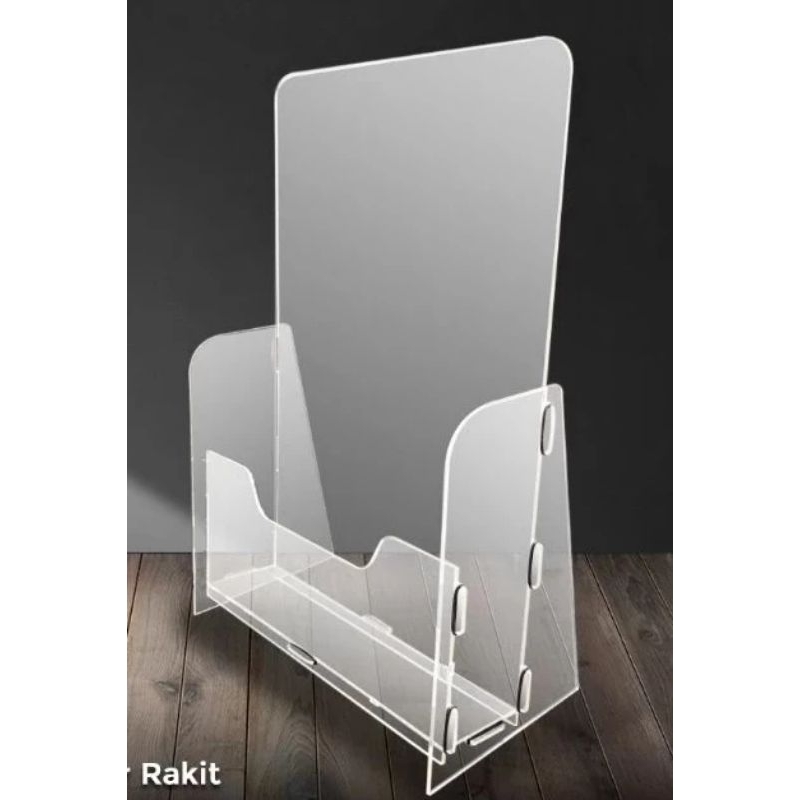 

Akrilik tempat brosur poster A4 knock down rakit