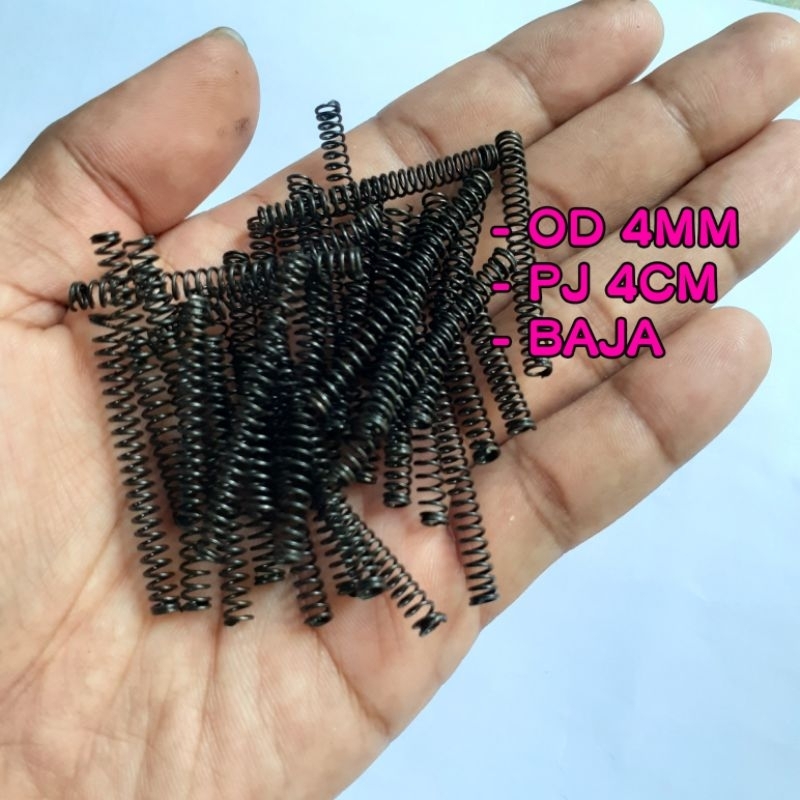 Per pegas Tekan OD 4mm Pj 4cm Baja 0.6mm