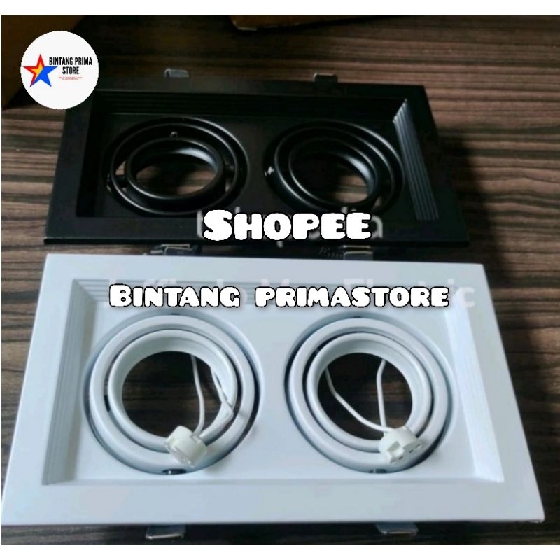 Kap Lampu Sorot MR16 2 Gang Inbow Kap Lampu Downlight MR16 2Mata
