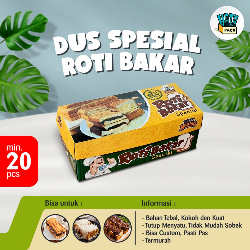 Dus Roti Bakar Bandung / Box Roti Bakar Hansel / Dus Box Hansel 20 x 9 cm