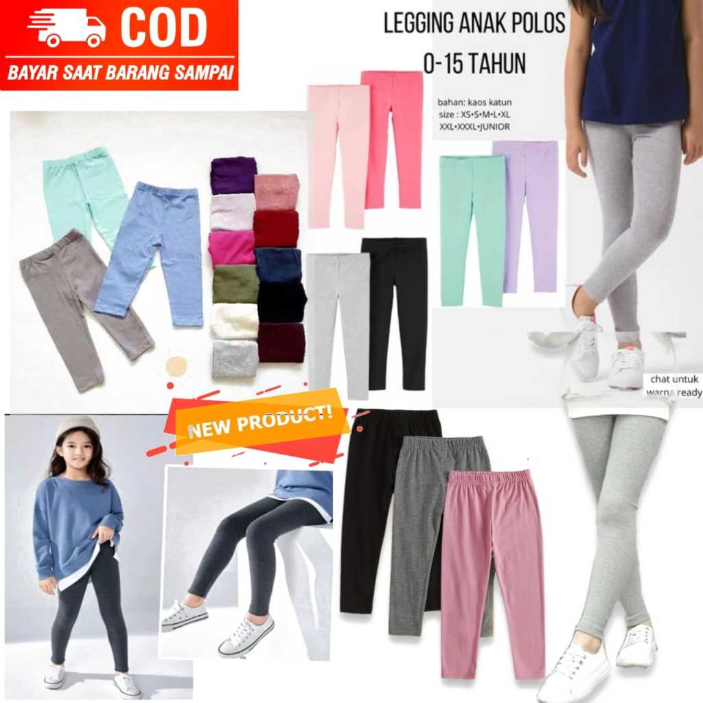 Celana Legging Anak polos | celana leging anak wanita | Legging Anak Perempuan Bahan Spandeks Kaos P