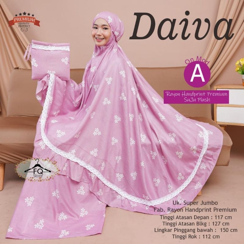 Mukena Renda Jumbo - Mukena Rayon Motif Bunga Super Jumbo - Mukena Premium Lebaran