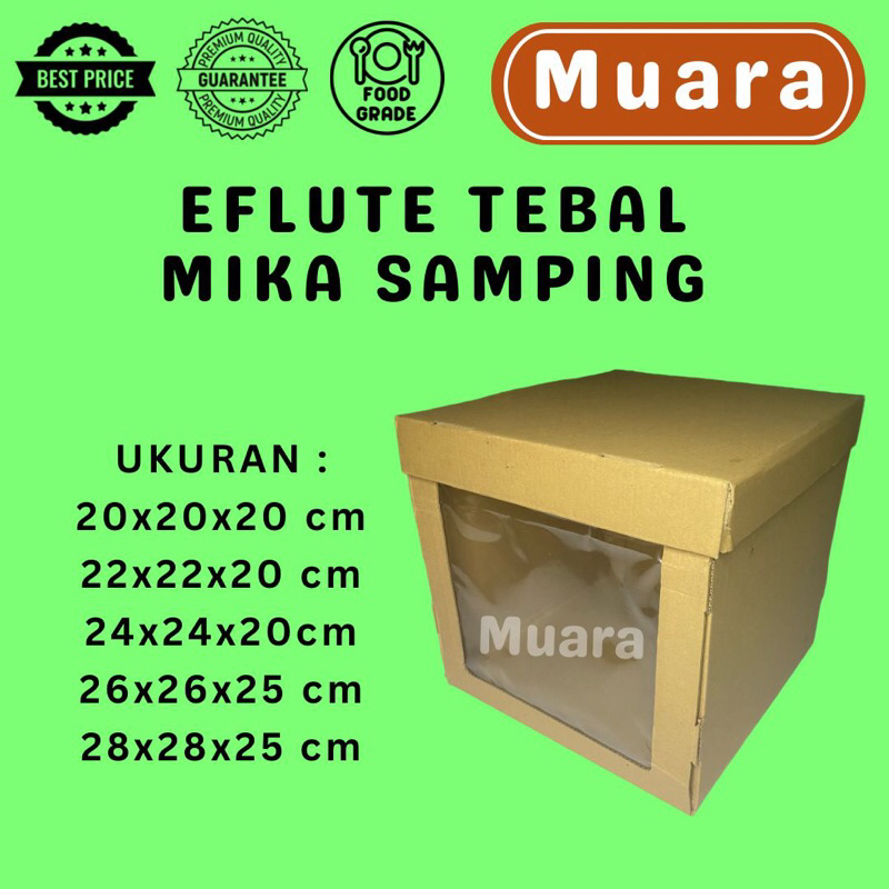 

[10PCS] Dos Eflute Tebal Mika Samping Tinggi 20Cm & 25Cm / Kardus Kotak Box Dus Hampers Souvenir Kue Tart Cake Eflute Tebal Mika Samping Tutup Pisah Tinggi 20Cm & 25Cm